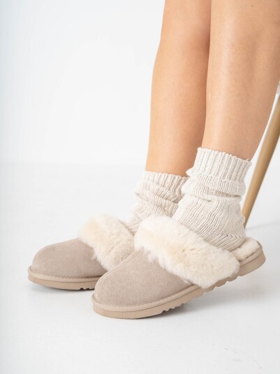 Roberto Rosso Sheepskin Slipper Grå 39