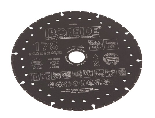 Ironside 201208 Kappeskive 178 x 22,23 x 2 x 2 mm, Maskintilbehør & forbruk Ironside 201208 Kappeskive 178 x 22,23 x 2 x 2 mm, Maskintilbehør & forbruk