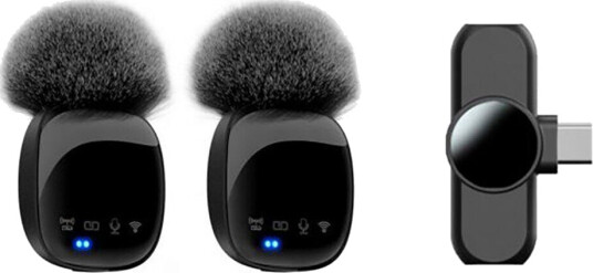 Lippa Pro Trådløs Mikrofonsett 2-Pack med USB-C - Svart
