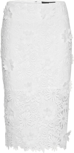 ROTATE 3D Lace Pencil Skirt White 36 ROTATE 3D Lace Pencil Skirt White 36