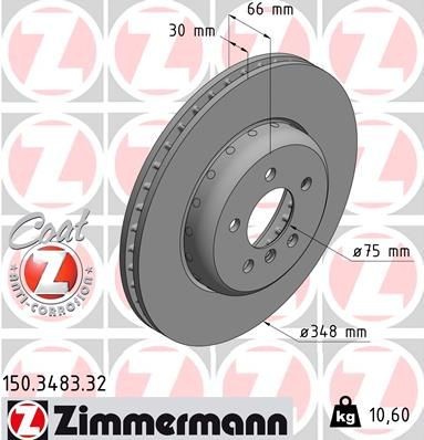 Bremseskive ZIMMERMANN 150.3483.32