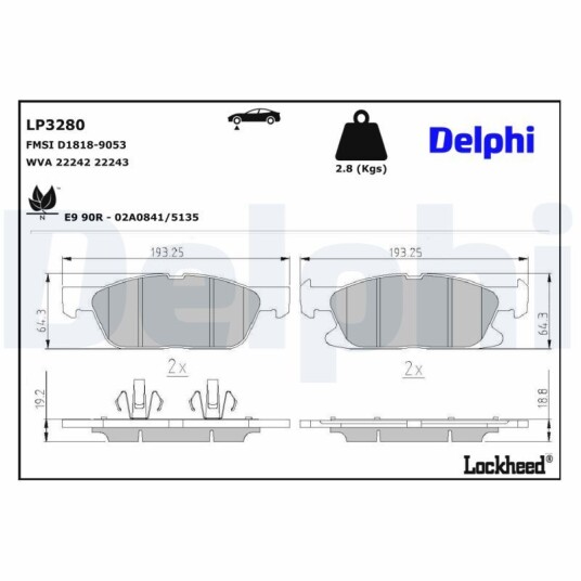 Bremseklosser DELPHI LP3280