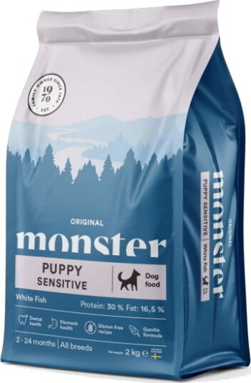 Monster Dog Valpefôr Sensitive med Hvit Fisk 2 kg Monster Dog Valpefôr Sensitive med Hvit Fisk 2 kg