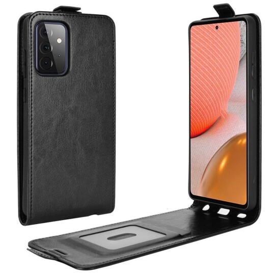 INCOVER Samsung Galaxy A72 (4G / 5G) Vertikalt Skinn Deksel - Svart