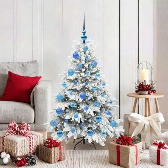  Kunstig juletre med 150 LED med stativ grønn 120 cm PE og PVC