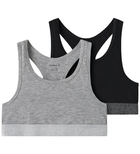 Name It Nkfshort 2-Pack Svart Topp til Barn 122-128