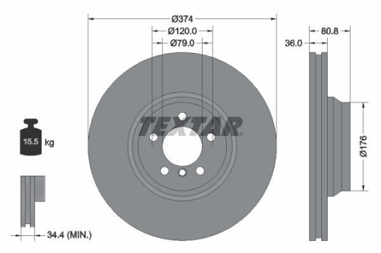 Bremseskive TEXTAR 92123003 Bremseskive TEXTAR 92123003