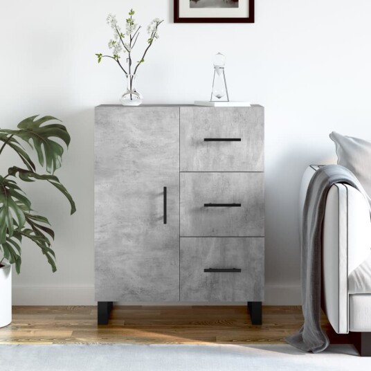 vidaXL Skjenk betonggrå 69,5x34x90 cm konstruert tre vidaXL Skjenk betonggrå 69,5x34x90 cm konstruert tre