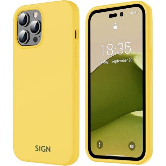SiGN Liquid Silicone Case Til Iphone 14 Pro - Gul