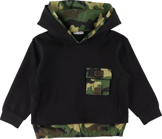 Dolce & Gabbana Hettegenser Gjenfødt til å leve Svart/Camouf Dolce & Gabbana 8 år 128 Hettegenser