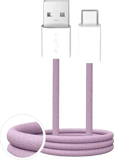 Puro Fabrik 2.0 USB A USB C 10W flettet kabel 1.5m rosa PUCAC10WFABK415MTPNK