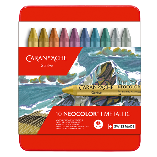 Caran d'Ache Neocolor I Pastellfargestifter Metall 10 sett
