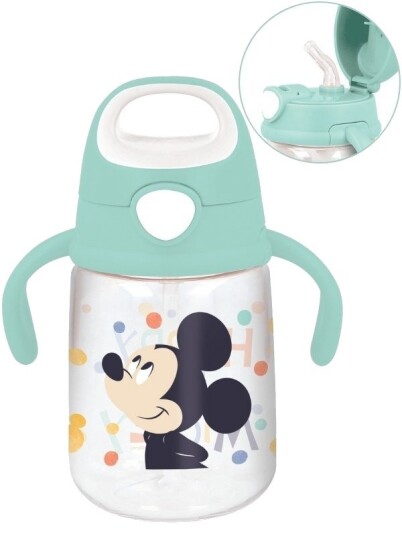Disney Mikke Og Minni Mus Mikke Mus Drikkeflaske Med Pop-Up Sugerør 370ml