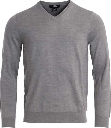 Callaway Ls V Neck Merino Golfgenser herre Dark Grey Melange Medium