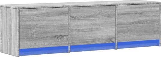  TV skap med LED Grå Sonoma 140 x 34 x 40 cm Konstruert tre