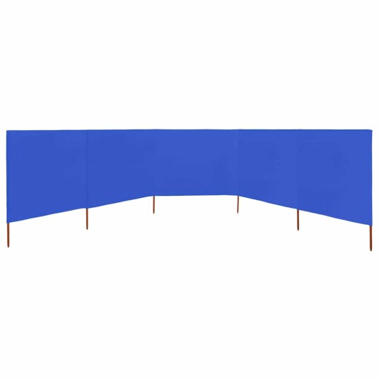 vidaXL Vindskjerm 5 paneler stoff 600x80 cm asurblå