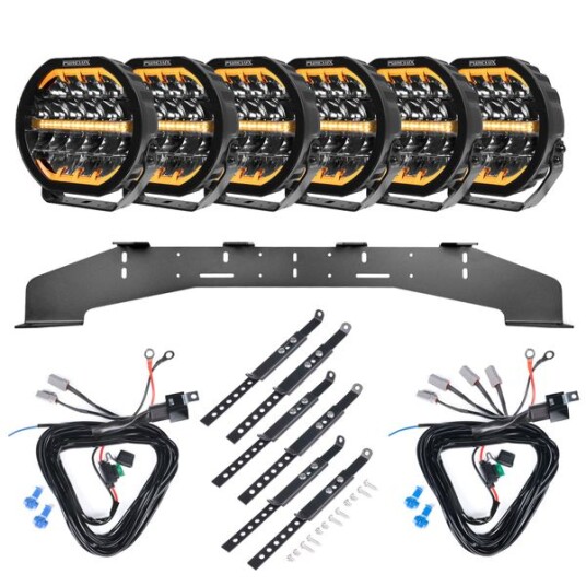 Ekstralys PURELUX Ranger 9   Rund / 23 cm / 160W 6 stk   Komplett pakke WRC