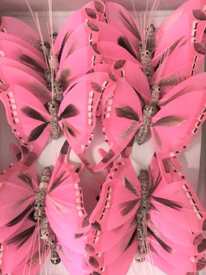 Sommerfugl Rosa på ståltråd