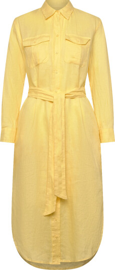 Lauren Ralph Lauren Soft Drapey Linen Wvn Dresses Yellow 38