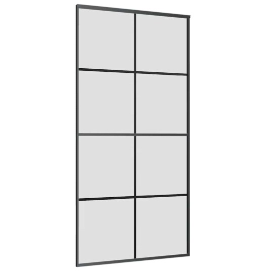 vidaXL Skyvedør med monteringssett svart 102,5x205 cm ESG-glass