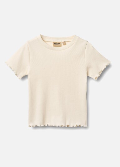 Wheat Alicia  Ribbet T-skjorte Ivory 116
