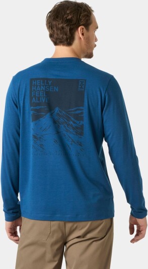 Helly Hansen Skog Graphic Long Sleeve T skjorte Herre Blå XL