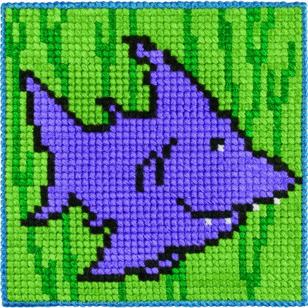 Permin Broderisett Halmhai for barn 25x25 cm