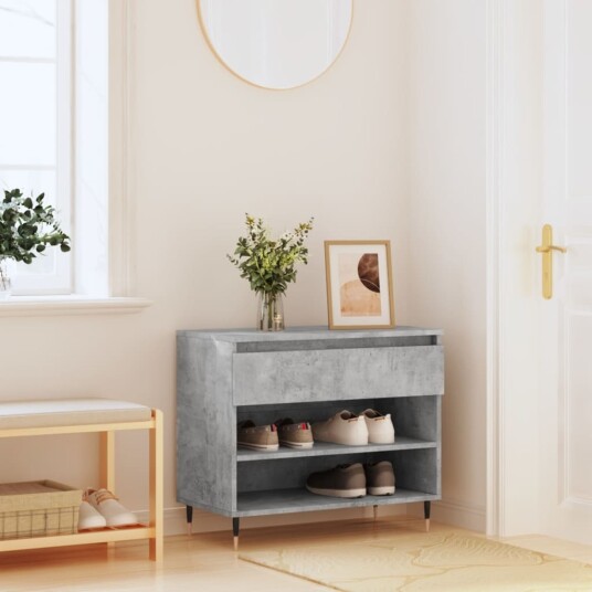  Skoskap betonggrå 70x36x60 cm konstruert tre 8721012114715