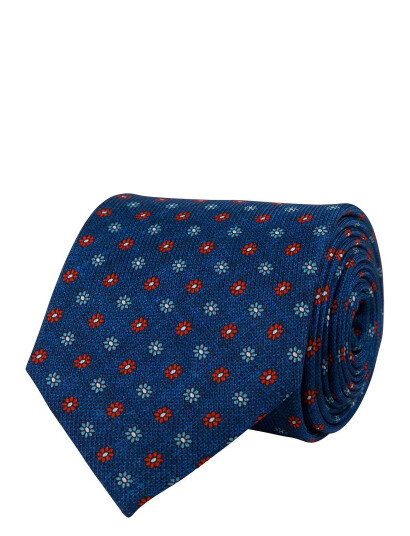 Portia 1924 Pattern Silk Tie - Blue - ONE SIZE Portia 1924 Pattern Silk Tie - Blue - ONE SIZE