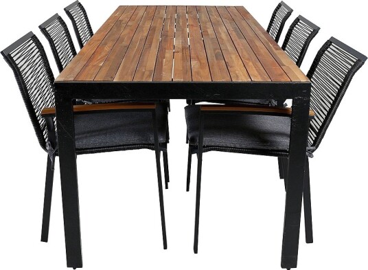 Venture Home Spisegruppe Bois med 6 spisestoler Dallas Brun Venture Home Spisegruppe Bois med 6 spisestoler Dallas Brun