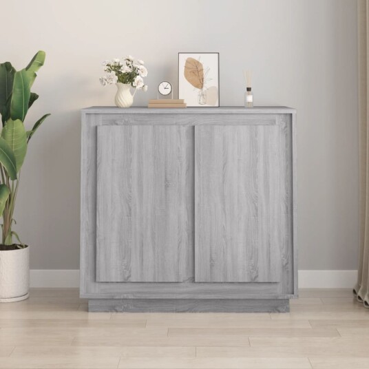 vidaXL Skjenk grå sonoma 80x34x75 cm konstruert tre vidaXL Skjenk grå sonoma 80x34x75 cm konstruert tre
