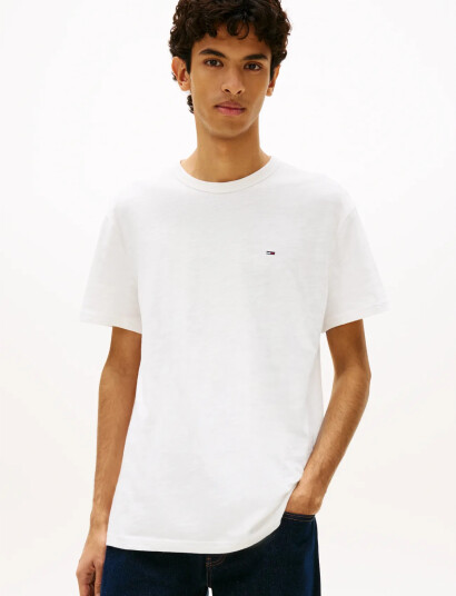 Tommy Jeans Tjm Reg Sflag Slub Ss Tee White S Tommy Jeans Tjm Reg Sflag Slub Ss Tee White S