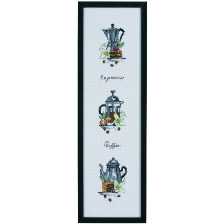 Permin Broderisett Tre kaffekanner 15x55cm