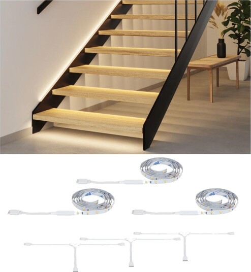 MaxLED Trappe LED stripeforlengelse 3x 1m 3x0,6W 3x192lm 2700K   Hvit