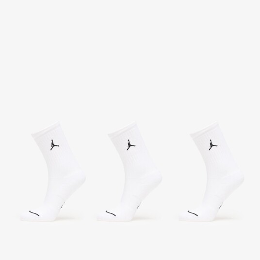 Sokker Jordan Everyday Crew Socks 3 Pack White/ Black S Sokker Jordan Everyday Crew Socks 3 Pack White/ Black S