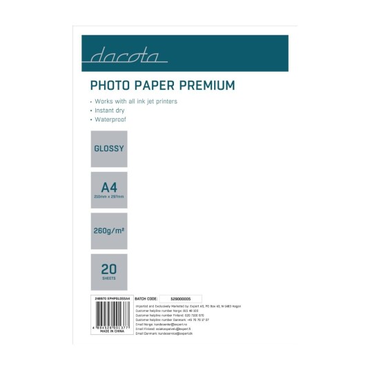 Dacota 20PCS Glossy Photo Paper A4 260g MAG-D-A4