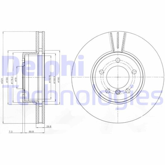 Bremseskive DELPHI BG9871C Bremseskive DELPHI BG9871C