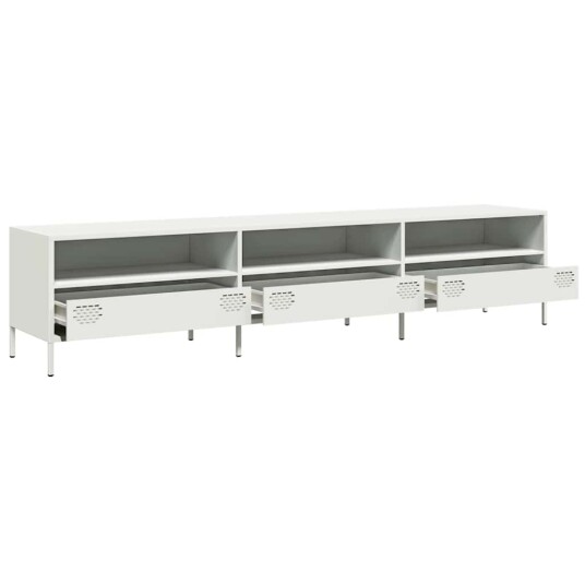 TV-benk hvit 202x39x43,5 cm kaldvalset stål 8721102931086