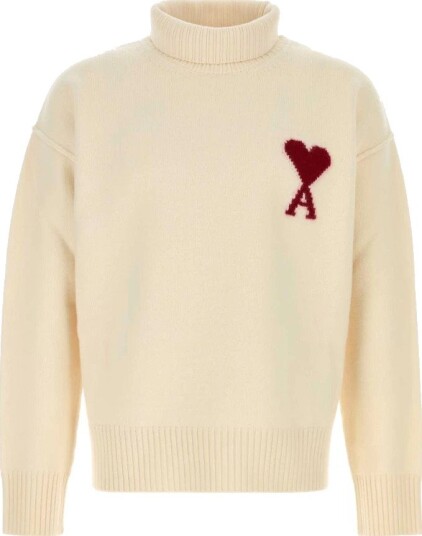 Ami Paris Herre Strikkevarer Hvit S, Ami Paris Herre Strikkevarer Hvit S,