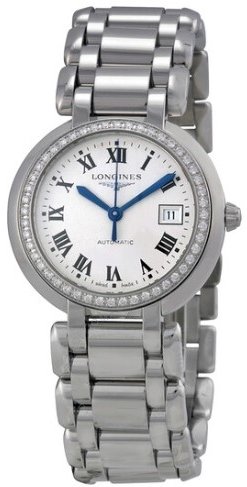 Longines Dameklokke L8.111.0.71.6 Primaluna Sølvfarget/Stål Ø26.5