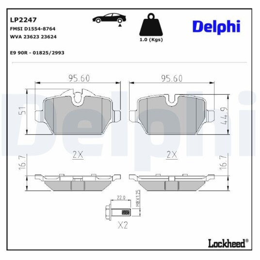 Bremseklosser DELPHI LP2247