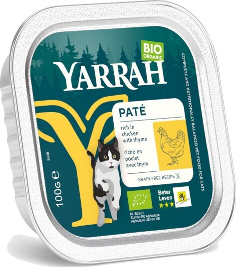 Yarrah Våtfôr Bio Paté Økologisk & Økologisk Timian Kylling 16 X 100 G Yarrah Våtfôr Bio Paté Økologisk & Økologisk Timian Kylling 16 X 100 G