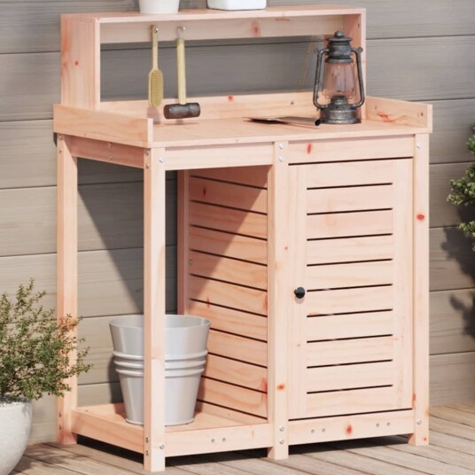 Pottebord med hyller 82,5x50x109,5 cm heltre douglasgran Pottebord med hyller 82,5x50x109,5 cm heltre douglasgran