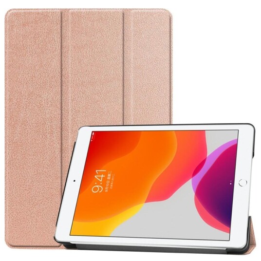 INCOVER Apple iPad 10.2" (2021 / 2020 / 2019) Skinn Flip Deksel m. Stativ - Rose Gull