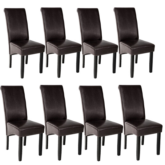 tectake 8 spisestuestoler ergonomisk - brun