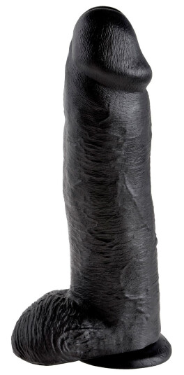 King Cock Realistisk Dildo med Pung 30 cm    - Svart
