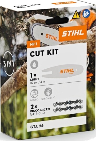 Stihl Cut Kit 1 Sverd- og Kjedepakke 10 cm for GTA 26 Stihl Cut Kit 1 Sverd- og Kjedepakke 10 cm for GTA 26