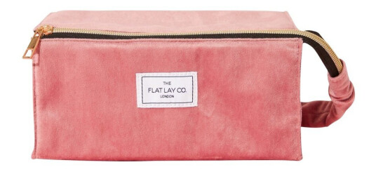 The Flat Lay Co. Flat Lay Makeup Box Bag Pink Velvet The Flat Lay Co. Flat Lay Makeup Box Bag Pink Velvet