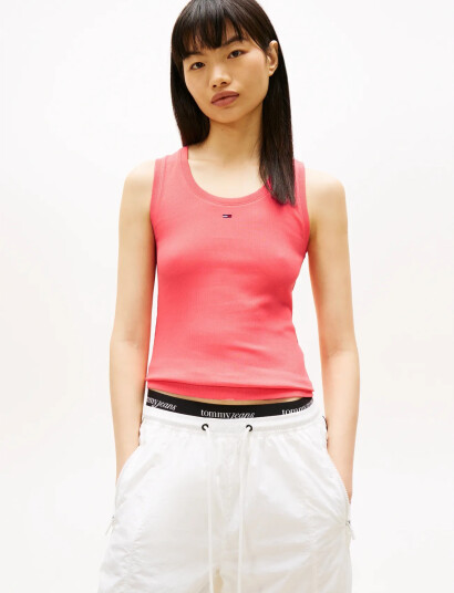 Tommy Jeans Tjw Essential Rib Tank Ext Pink XS Tommy Jeans Tjw Essential Rib Tank Ext Pink XS