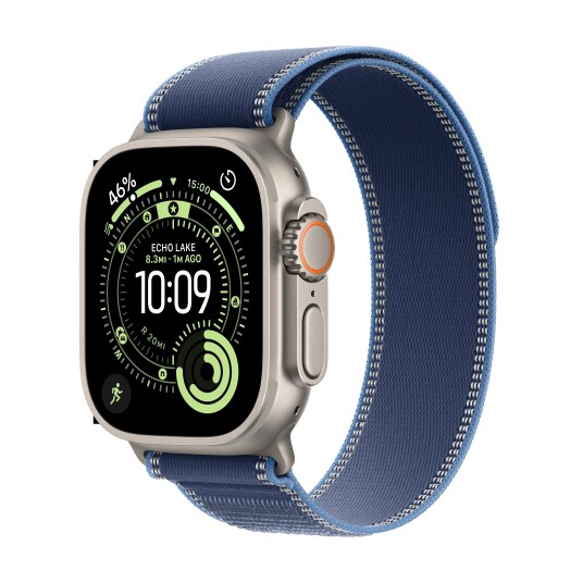Apple Watch Ultra 3 GPS + Cellular 49mm Natural Titanium Case with Blue/Bright Blue Trail Loop   M/L